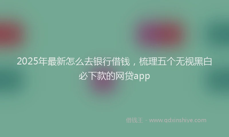 2025年最新怎么去银行借钱，梳理五个无视黑白必下款的网贷app