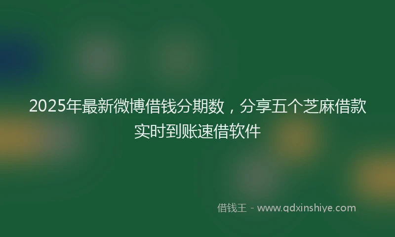 2025年最新微博借钱分期数，分享五个芝麻借款实时到账速借软件