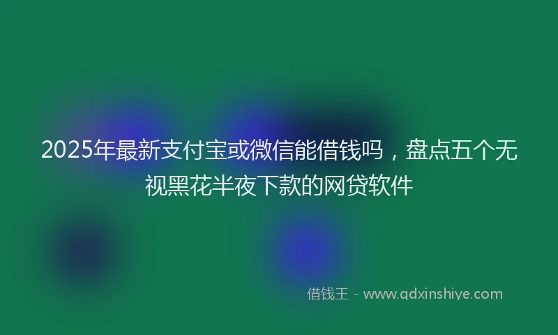 2025年最新支付宝或微信能借钱吗，盘点五个无视黑花半夜下款的网贷软件