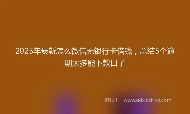 2025年最新怎么微信无银行卡借钱，总结5个逾期太多能下款口子