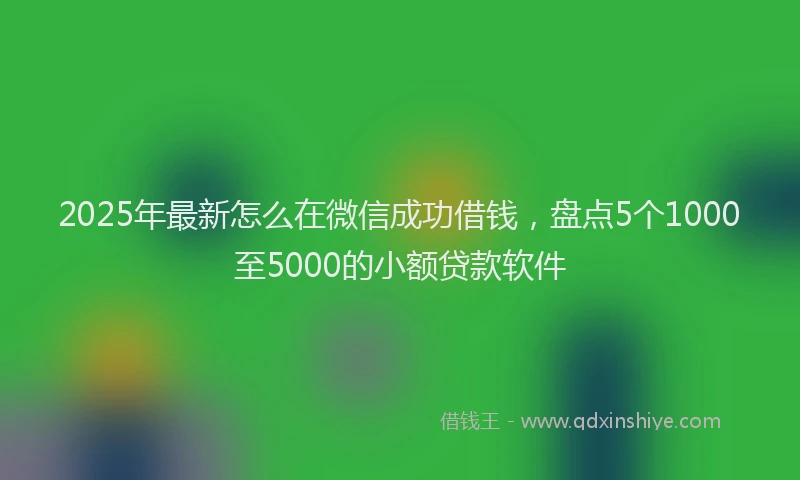 2025年最新怎么在微信成功借钱，盘点5个1000至5000的小额贷款软件