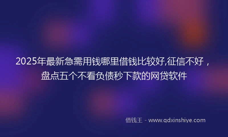 2025年最新急需用钱哪里借钱比较好,征信不好，盘点五个不看负债秒下款的网贷软件