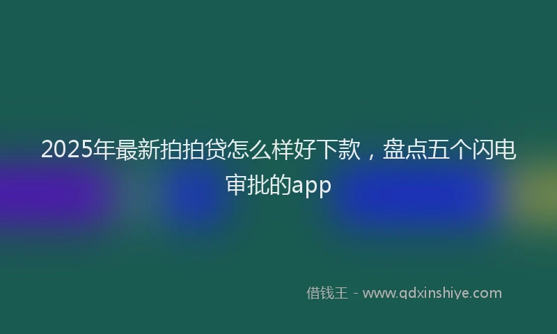 2025年最新拍拍贷怎么样好下款，盘点五个闪电审批的app
