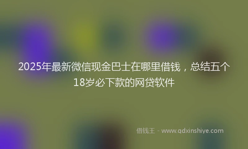 2025年最新微信现金巴士在哪里借钱，总结五个18岁必下款的网贷软件