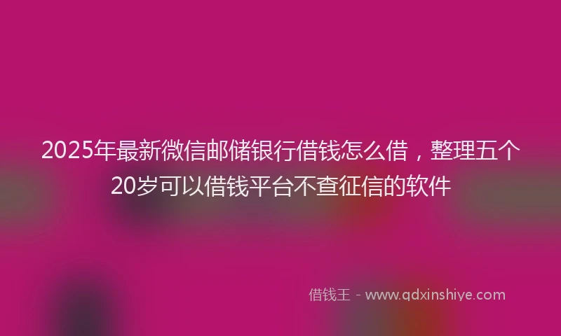 2025年最新微信邮储银行借钱怎么借，整理五个20岁可以借钱平台不查征信的软件