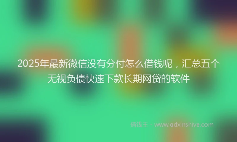 2025年最新微信没有分付怎么借钱呢，汇总五个无视负债快速下款长期网贷的软件