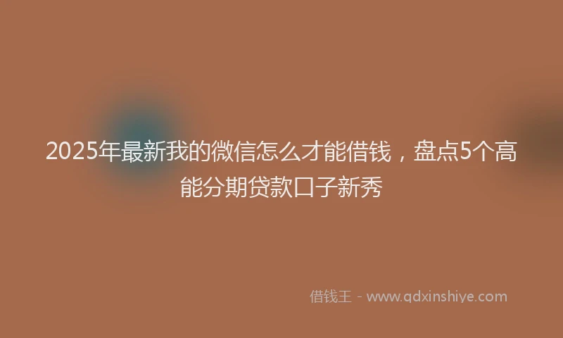 2025年最新我的微信怎么才能借钱，盘点5个高能分期贷款口子新秀