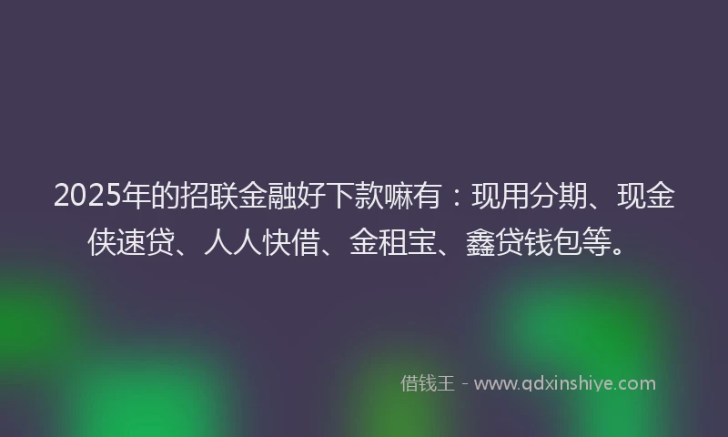 2025年的招联金融好下款嘛有：现用分期、现金侠速贷、人人快借、金租宝、鑫贷钱包等。