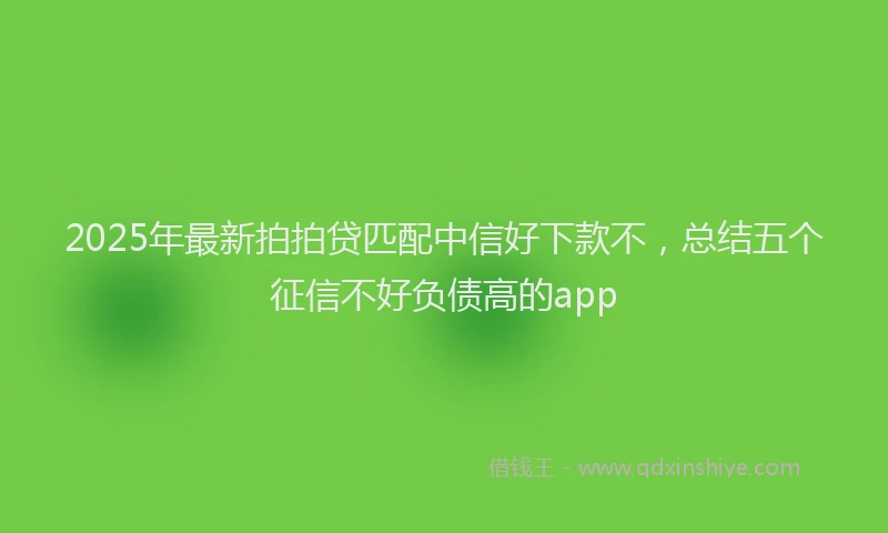 2025年最新拍拍贷匹配中信好下款不，总结五个征信不好负债高的app