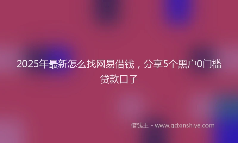 2025年最新怎么找网易借钱，分享5个黑户0门槛贷款口子