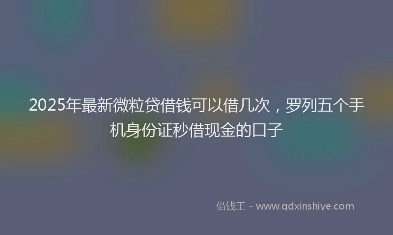 2025年最新微粒贷借钱可以借几次，罗列五个手机身份证秒借现金的口子