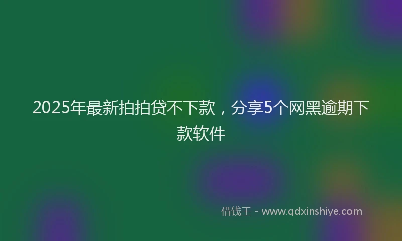 2025年最新拍拍贷不下款，分享5个网黑逾期下款软件