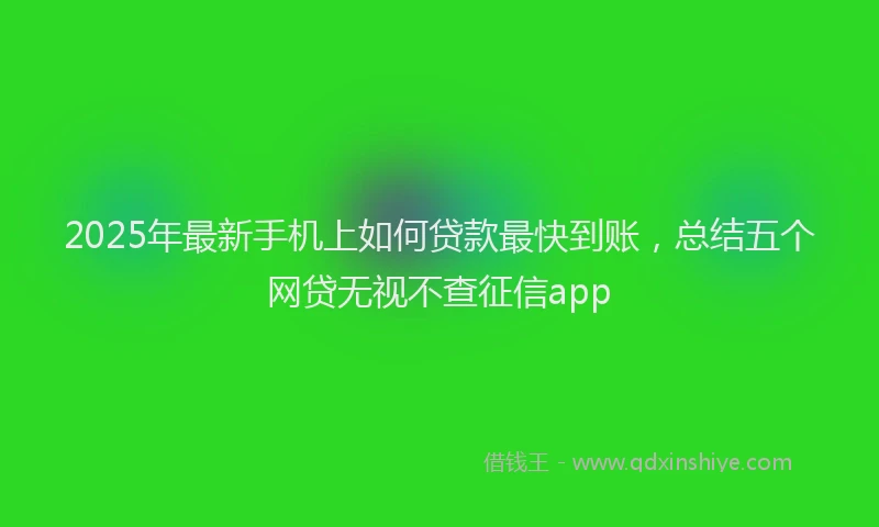 2025年最新手机上如何贷款最快到账，总结五个网贷无视不查征信app