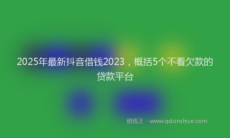 2025年最新抖音借钱2023，概括5个不看欠款的贷款平台