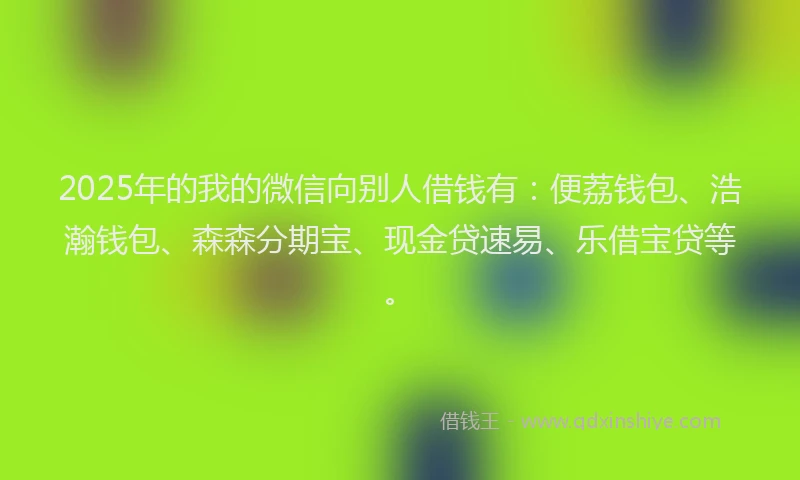 2025年的我的微信向别人借钱有：便荔钱包、浩瀚钱包、森森分期宝、现金贷速易、乐借宝贷等。