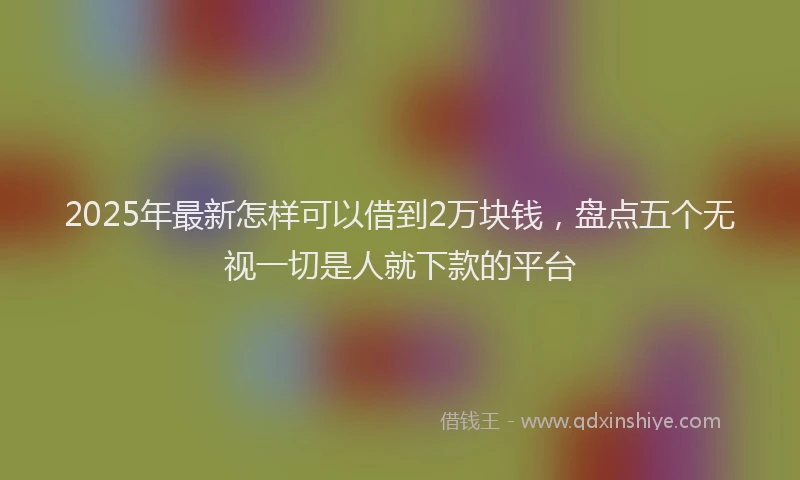2025年最新怎样可以借到2万块钱，盘点五个无视一切是人就下款的平台