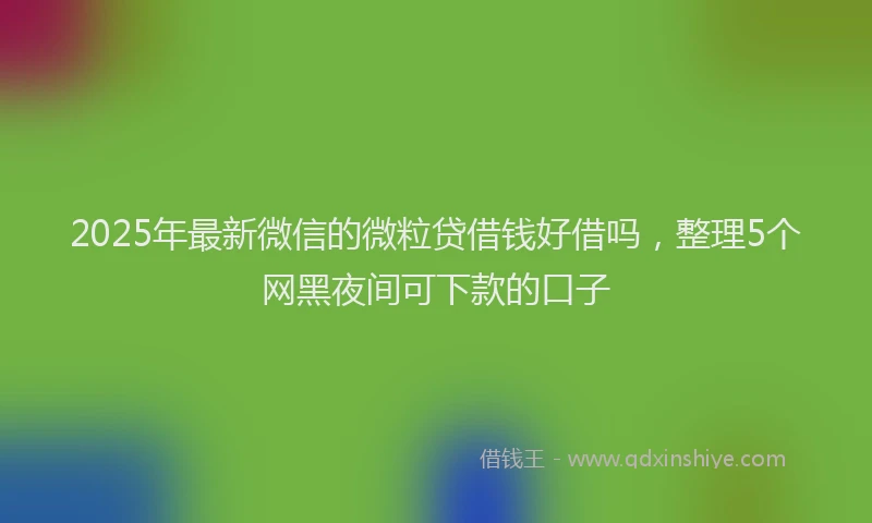 2025年最新微信的微粒贷借钱好借吗，整理5个网黑夜间可下款的口子