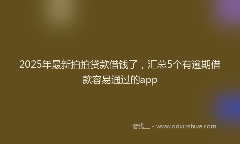 2025年最新拍拍贷款借钱了，汇总5个有逾期借款容易通过的app