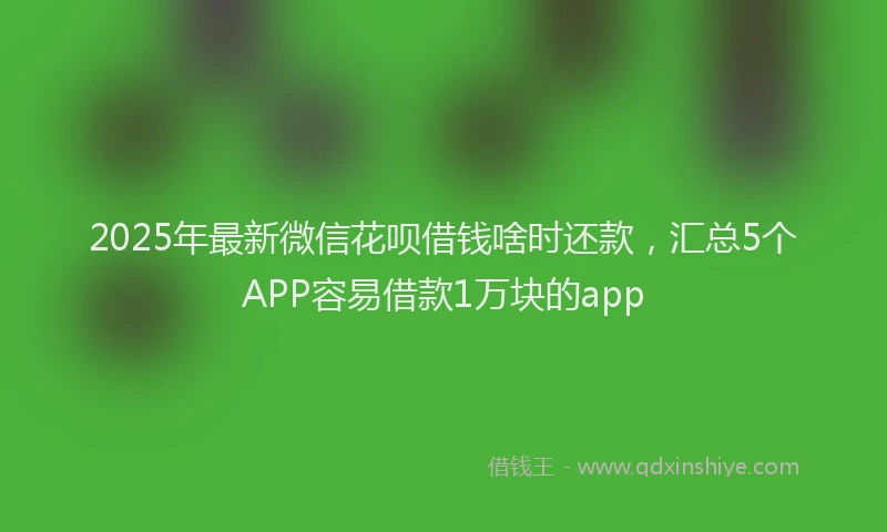 2025年最新微信花呗借钱啥时还款，汇总5个APP容易借款1万块的app