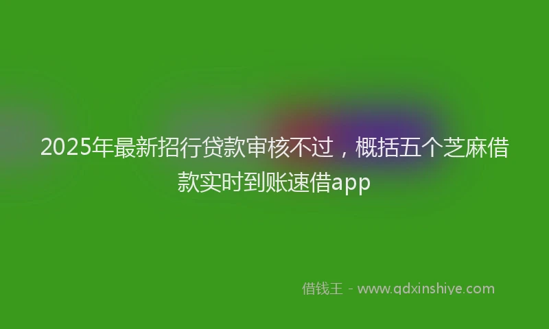 2025年最新招行贷款审核不过，概括五个芝麻借款实时到账速借app
