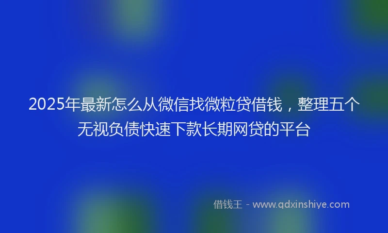 2025年最新怎么从微信找微粒贷借钱，整理五个无视负债快速下款长期网贷的平台
