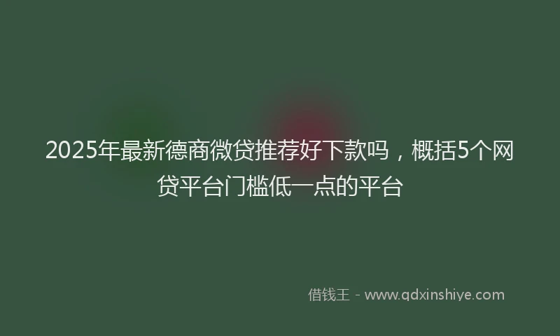 2025年最新德商微贷推荐好下款吗，概括5个网贷平台门槛低一点的平台