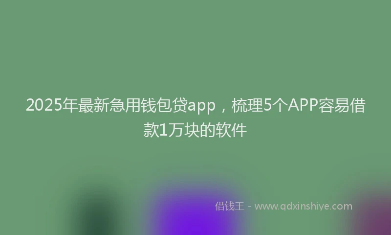2025年最新急用钱包贷app，梳理5个APP容易借款1万块的软件