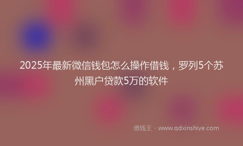 2025年最新微信钱包怎么操作借钱，罗列5个苏州黑户贷款5万的软件