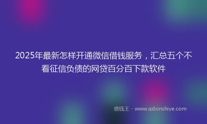 2025年最新怎样开通微信借钱服务，汇总五个不看征信负债的网贷百分百下款软件