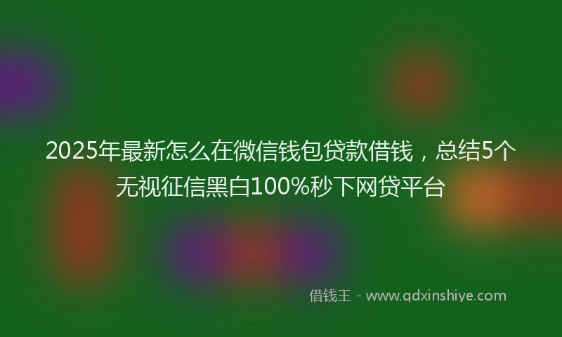 2025年最新怎么在微信钱包贷款借钱，总结5个无视征信黑白100%秒下网贷平台