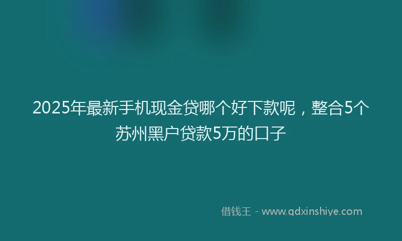 2025年最新手机现金贷哪个好下款呢，整合5个苏州黑户贷款5万的口子