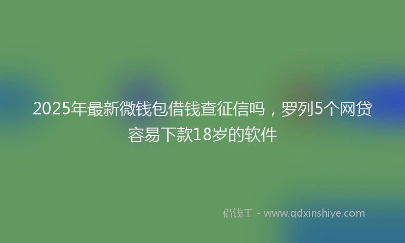 2025年最新微钱包借钱查征信吗，罗列5个网贷容易下款18岁的软件