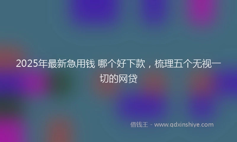2025年最新急用钱 哪个好下款，梳理五个无视一切的网贷