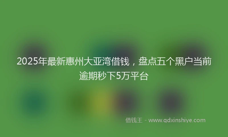 2025年最新惠州大亚湾借钱，盘点五个黑户当前逾期秒下5万平台