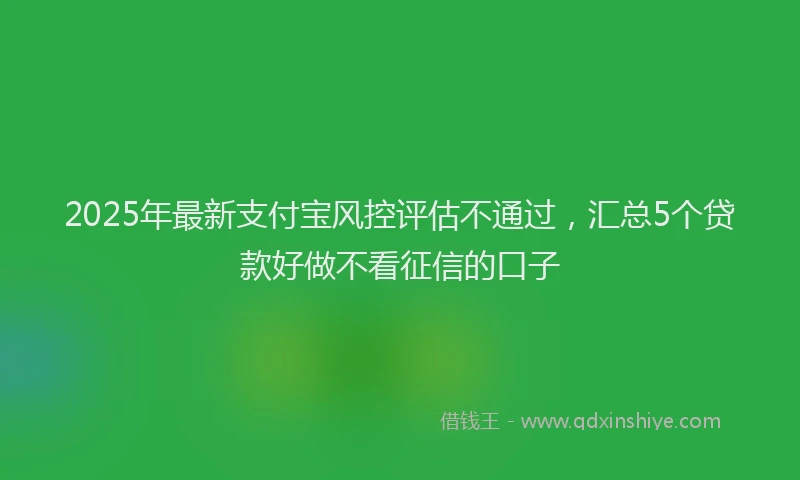 2025年最新支付宝风控评估不通过，汇总5个贷款好做不看征信的口子