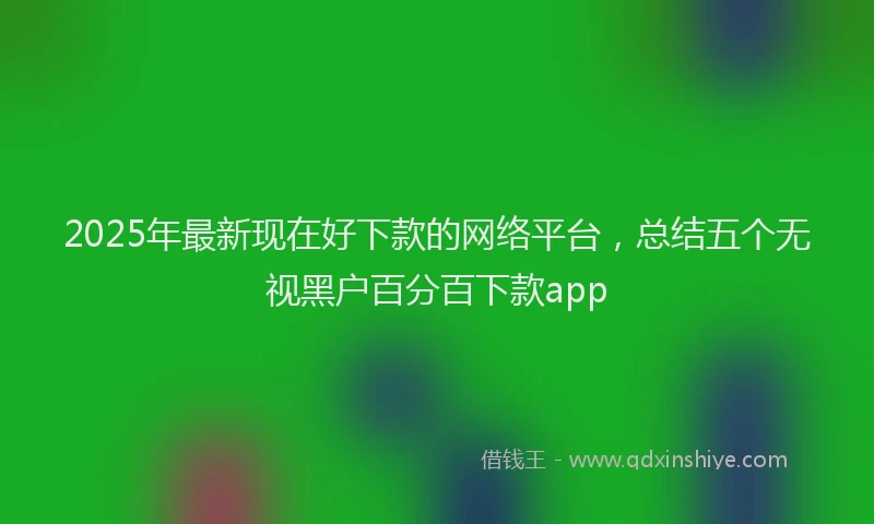 2025年最新现在好下款的网络平台，总结五个无视黑户百分百下款app