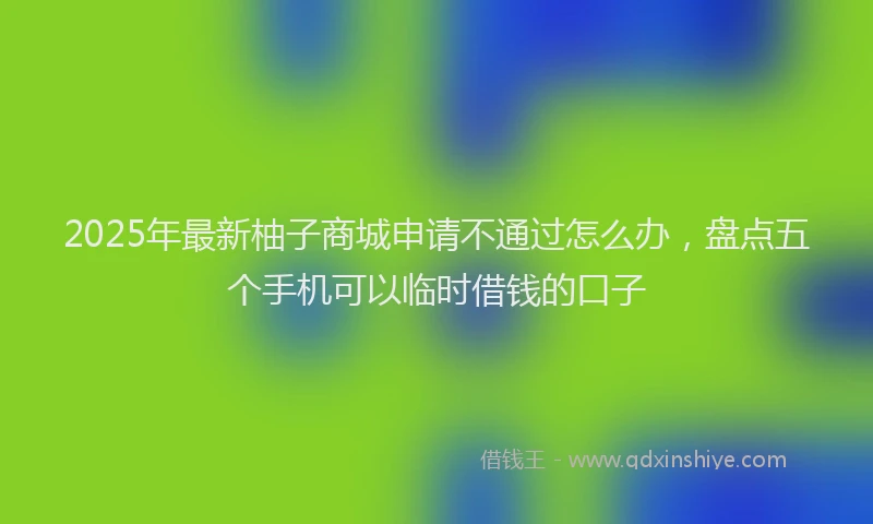 2025年最新柚子商城申请不通过怎么办，盘点五个手机可以临时借钱的口子