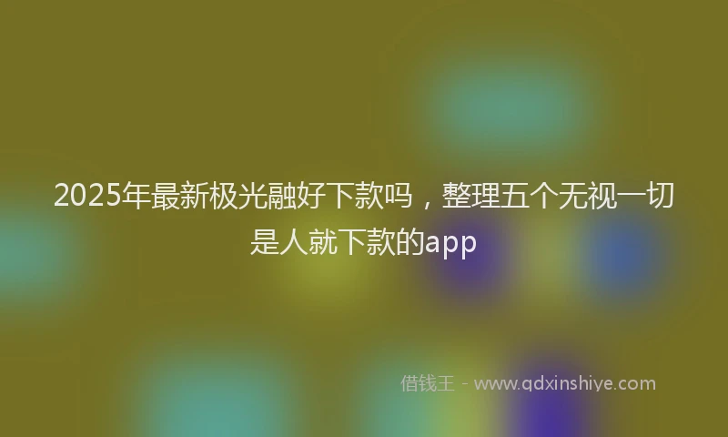 2025年最新极光融好下款吗，整理五个无视一切是人就下款的app