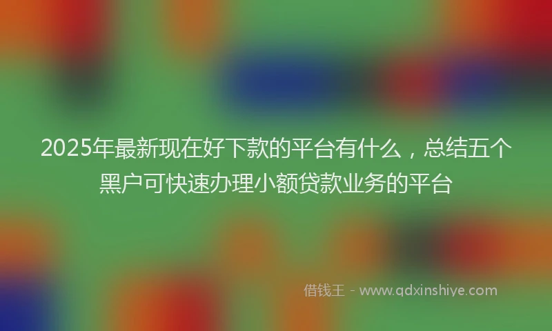 2025年最新现在好下款的平台有什么，总结五个黑户可快速办理小额贷款业务的平台