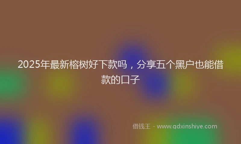 2025年最新榕树好下款吗，分享五个黑户也能借款的口子