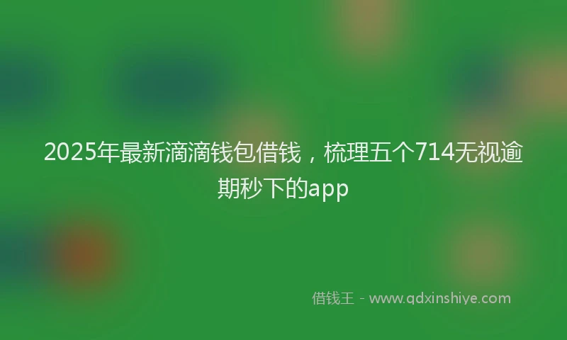 2025年最新滴滴钱包借钱，梳理五个714无视逾期秒下的app