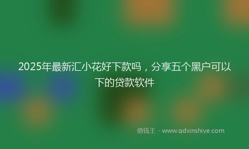 2025年最新汇小花好下款吗，分享五个黑户可以下的贷款软件