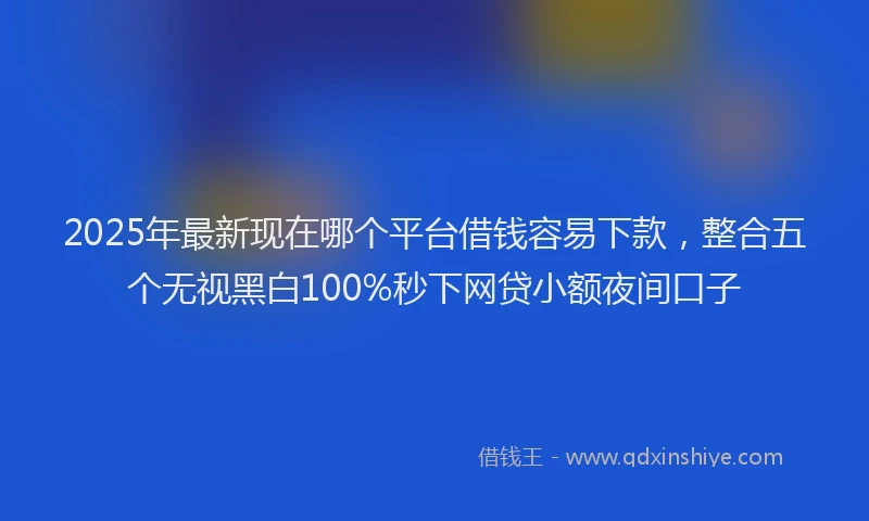 2025年最新现在哪个平台借钱容易下款，整合五个无视黑白100%秒下网贷小额夜间口子