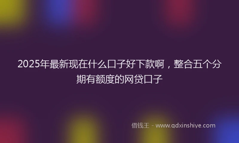 2025年最新现在什么口子好下款啊，整合五个分期有额度的网贷口子
