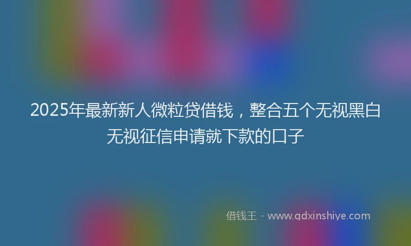 2025年最新新人微粒贷借钱，整合五个无视黑白无视征信申请就下款的口子
