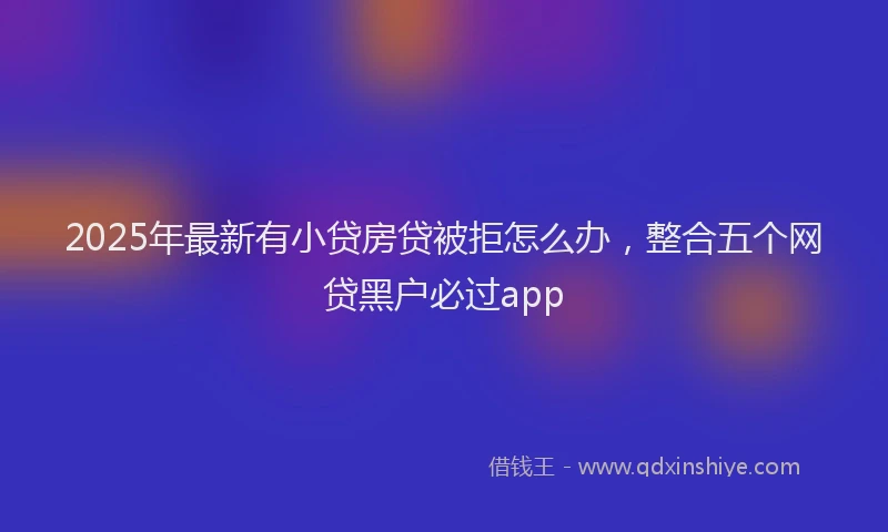 2025年最新有小贷房贷被拒怎么办，整合五个网贷黑户必过app