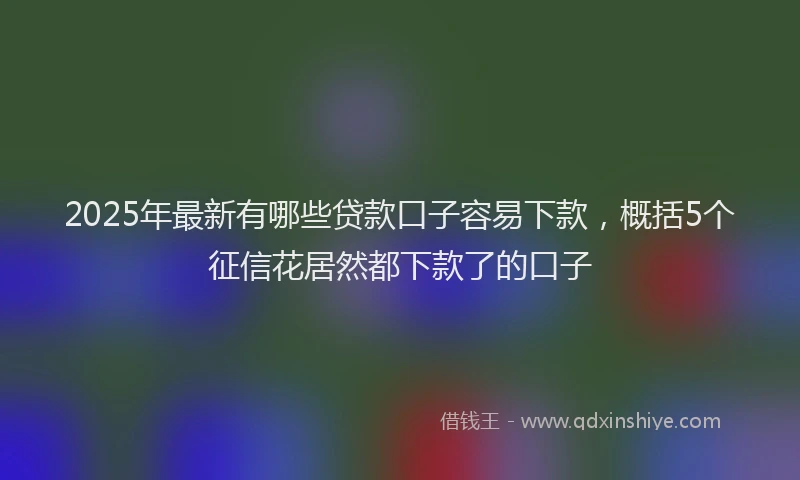2025年最新有哪些贷款口子容易下款，概括5个征信花居然都下款了的口子