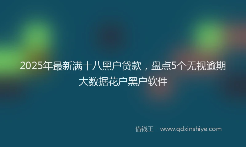 2025年最新满十八黑户贷款，盘点5个无视逾期大数据花户黑户软件