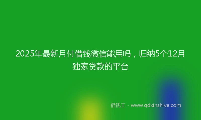 2025年最新月付借钱微信能用吗，归纳5个12月独家贷款的平台