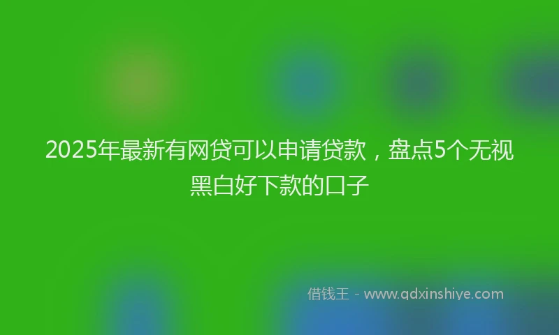 2025年最新有网贷可以申请贷款，盘点5个无视黑白好下款的口子
